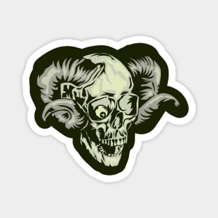 evil skull demon laughing (horned skull mask) Magnet