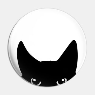 Peeking Black Cat Pin