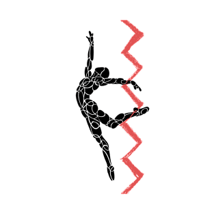 Zig Zag Athlete Jump Dancer Outline T-Shirt