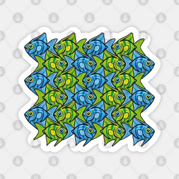 Angelfish Tessellation II Magnet by Maxsomma
