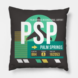Palm Springs (PSP) Airport // Retro Sunset Baggage Tag Pillow