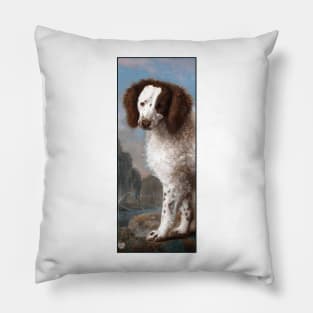 Water Spaniel on a hill by George Stubbs Pillow