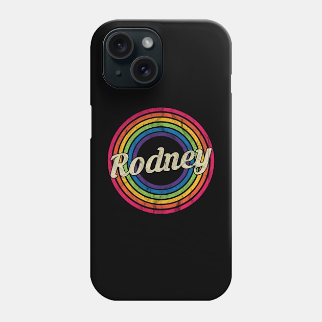 Rodney - Retro Rainbow Faded-Style Phone Case by MaydenArt