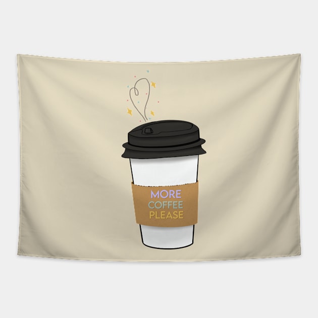 More Coffee Please Tapestry by Maddyslittlesketchbook