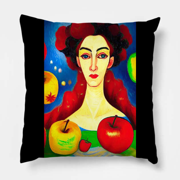 Goddess of Apples 2 Pillow by secretgardener