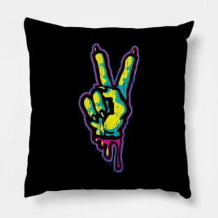 Zombie Monster Creature Peace Sign Pillow