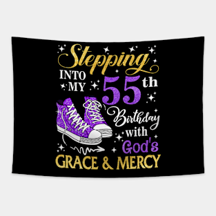 Stepping Into My 55th Birthday With God's Grace & Mercy Bday Tapestry