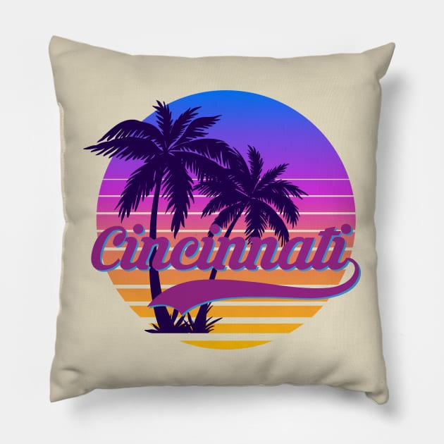 Cincinnati Retro Pillow by Maskumambang