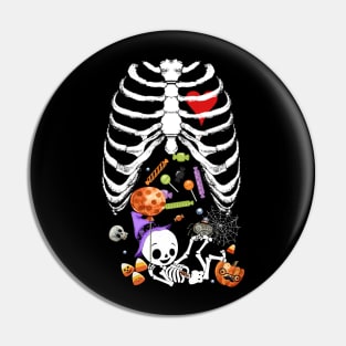 Maternity Baby Skeleton with Candy Halloween Pin