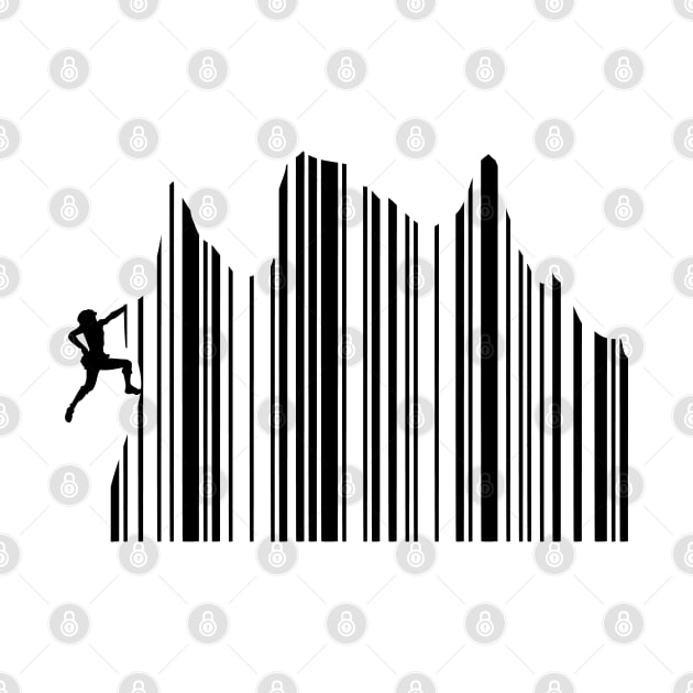 Climbing Barcode Mountains Hiking by Shirtbubble