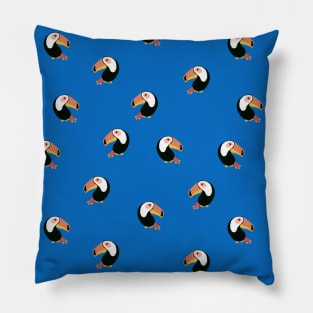 Toucans Blue Pillow