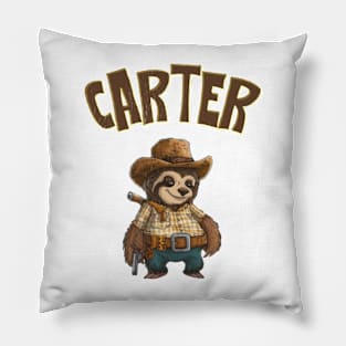 cowboy Sloth carter funny Pillow