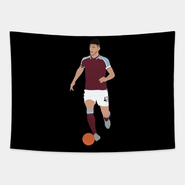 Declan Rice The Hammers' Captain Tapestry by Jackshun