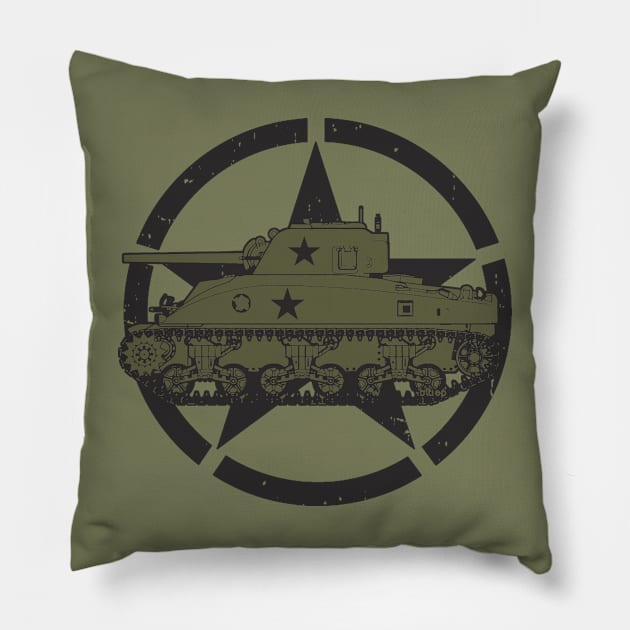 M4 Sherman | World War 2 Vehicle Pillow by Distant War