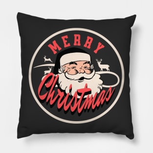 Vintage Merry Christmas Santa Pillow