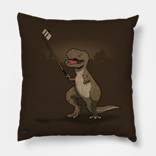 Funny Cute T-Rex Dinosaur Taking Selfie Funny Gift For Dinosaur Lovers Pillow