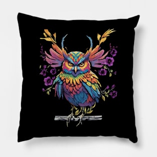 great colorfull owl Pillow