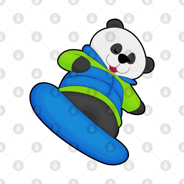 Panda as Snowboarder with Snowboard by Markus Schnabel