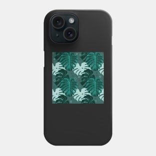 Monstera Pattern - Teal Phone Case