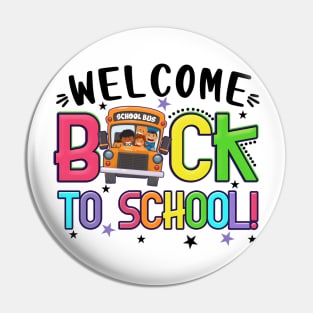 Welcome Back to School First Day of School Kids School Bus Pin