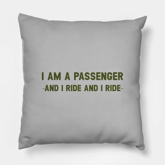 The Passenger, green Pillow by Perezzzoso