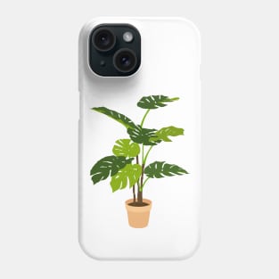 Potted Monstera Plant Orange Phone Case