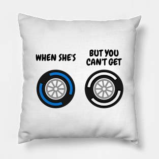 When She's Wet But You Can't Get Hard Funny F1 Tyre Compound Design Pillow