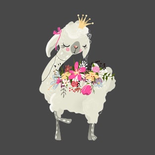 Flower llama queen T-Shirt