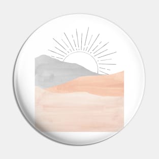 Abstract pink sunrise Pin