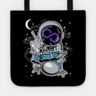 Astronaut Drummer Polygon Matic Coin To The Moon Crypto Token Cryptocurrency Blockchain Wallet Birthday Gift For Men Women Kids Tote