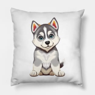 Adorable Husky Dog Pillow