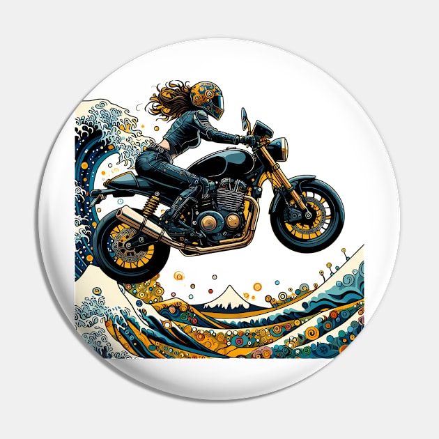 Motorcycle Girl Pin by newozzorder