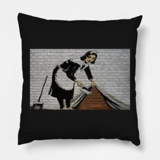 Banksy's Sweeping it Under the Carpet Pillow