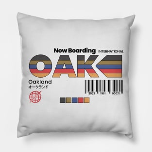 Vintage Oakland OAK Airport Label Retro Travel California Pillow