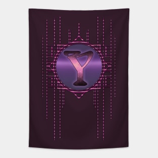 Purply letter Y Vintage Burlesque Glamour Monogram Tapestry