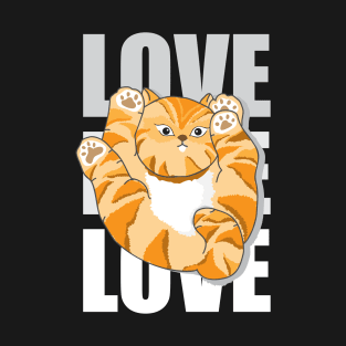 Love with cute cat typography design T-Shirt