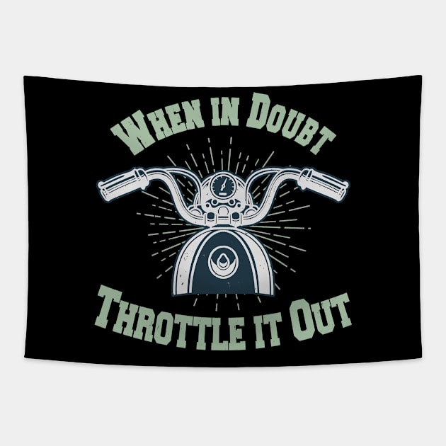 Motorcycle Throttle Saying Biker Tapestry by Foxxy Merch