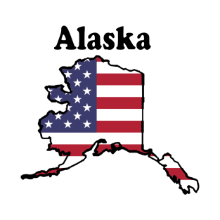 Great State of Alaska and the U. S. Flag T-Shirt