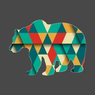 Geometric Bear Design T-Shirt