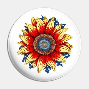 4th of July Sunflower #1 Pin