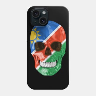 Namibia Flag Skull - Gift for Namibian With Roots From Namibia Phone Case