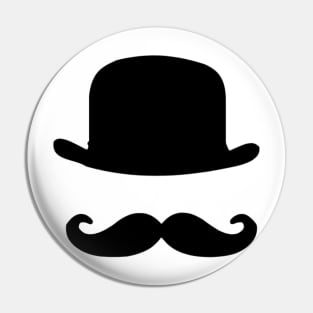 Bowler Hat and Mustache Pin