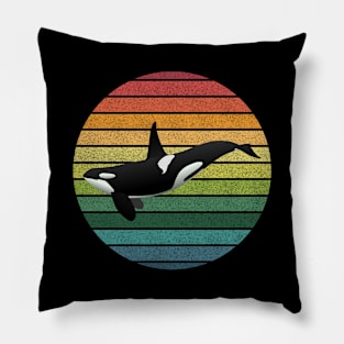 Orca Whale Retro Vintage Pillow