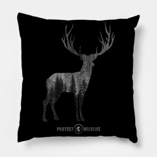 Protect Wildlife - Nature - Deer Silhouette Pillow