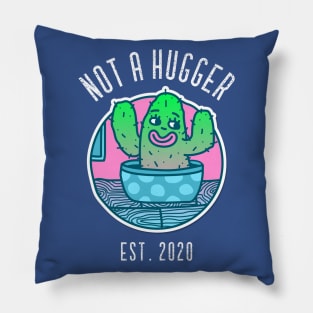 Vintage Not A Hugger Est. 2020 Cactus Pillow