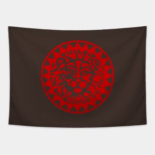 RED SUN LION Tapestry