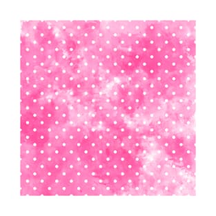 Pink Polka Dots Pattern Watercolor Abstract Cute  Girly Pretty Trendy Design T-Shirt