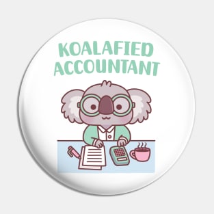 Cute Koala Koalafied Accountant Pun Pin