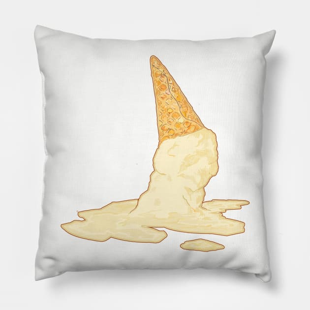 Melting Vanilla Ice Cream Cone Pillow by saitken