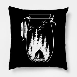 Camping design with Mason jar for campers Pillow